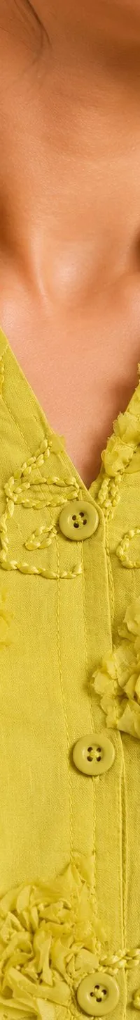lime yellow emb shirt — view 2 of 2