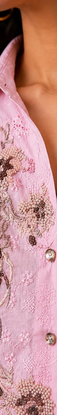 Pink beaded shirt — view 2 of 2