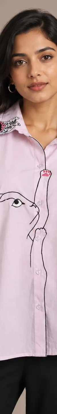 Cat and butterfly collar shirt — view 1 of 2