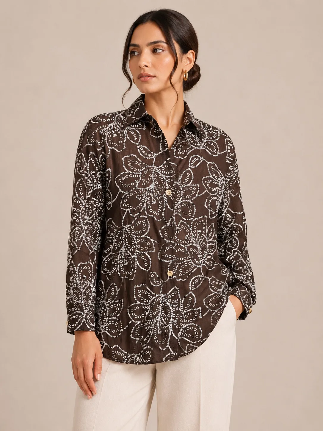 Brown applique