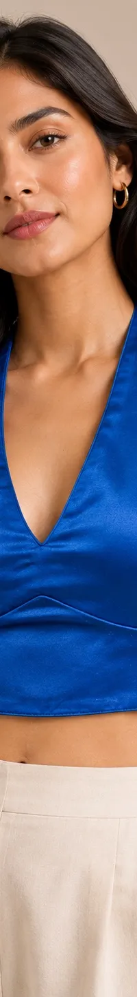 Blue halter blouse — view 1 of 2
