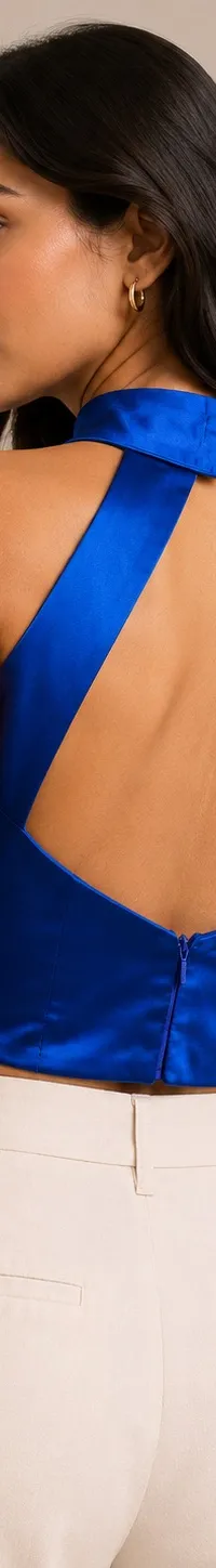 Blue halter blouse — view 2 of 2