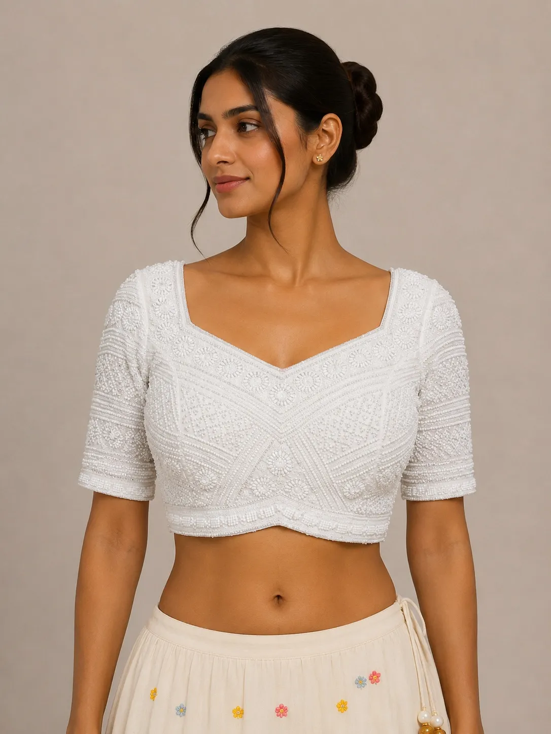 White beaded