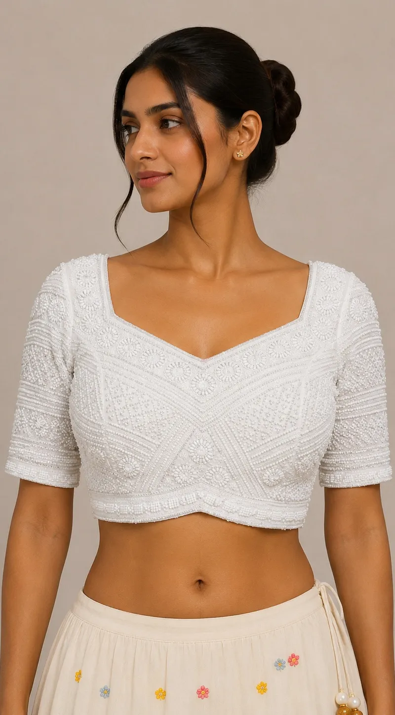 White beaded