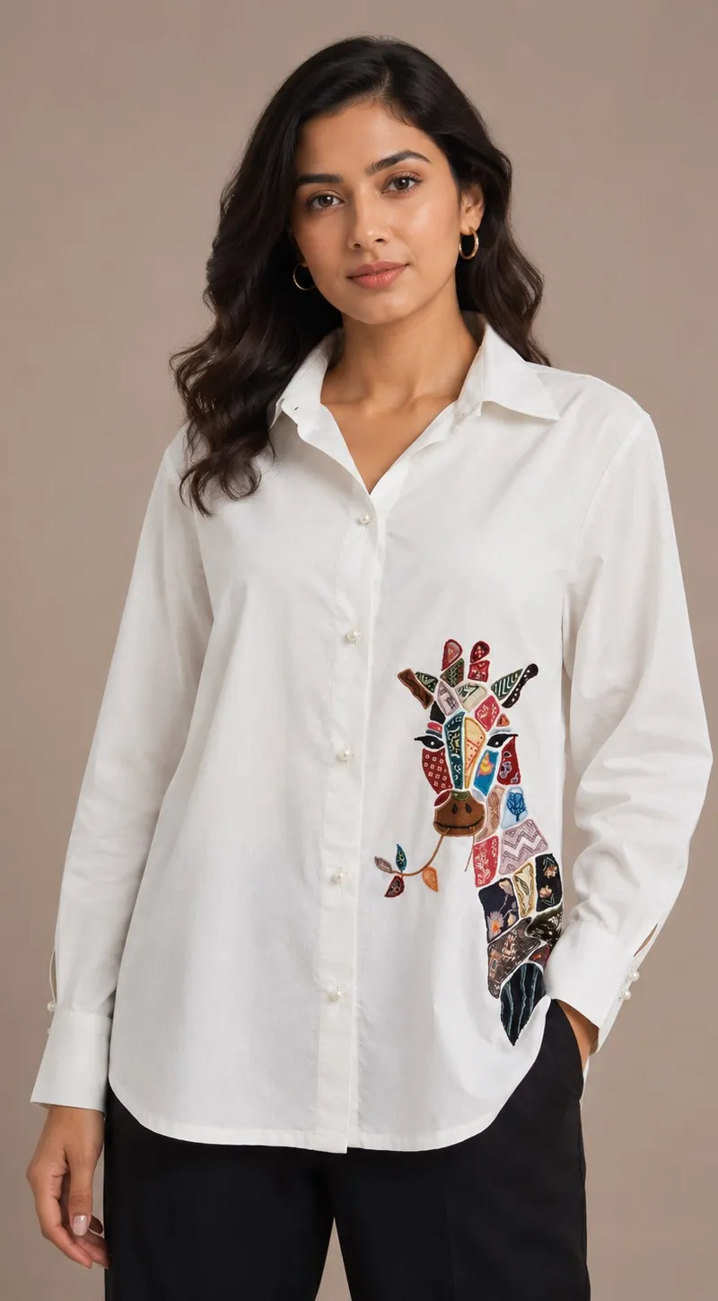 Giraffe patchwork shirt