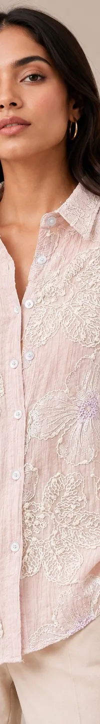 Pink embroidery shirt — view 1 of 2