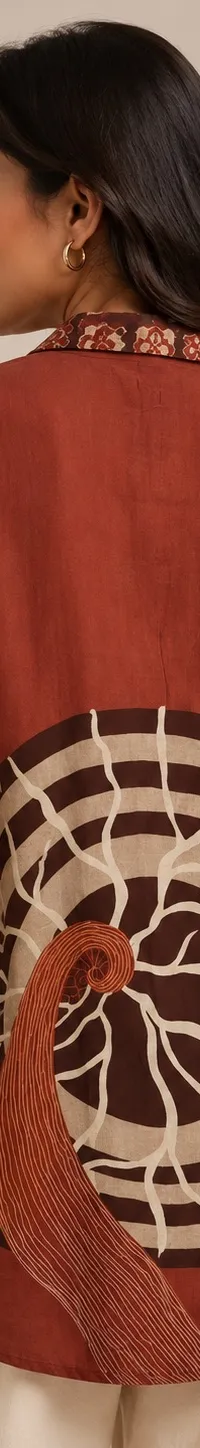 Brown printed shirt — view 2 of 2